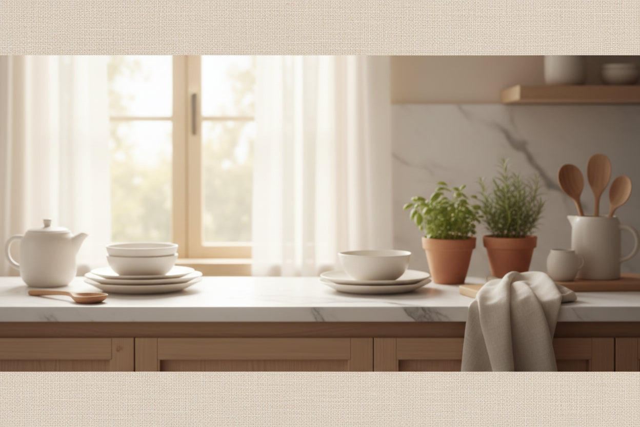 Background for home and kitchen products selling customers testimonials 