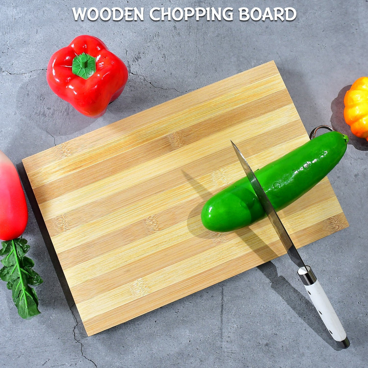 Natural Wood Chopping Cutting Board for Kitchen Vegetables, Fruits & Cheese, BPA Free.