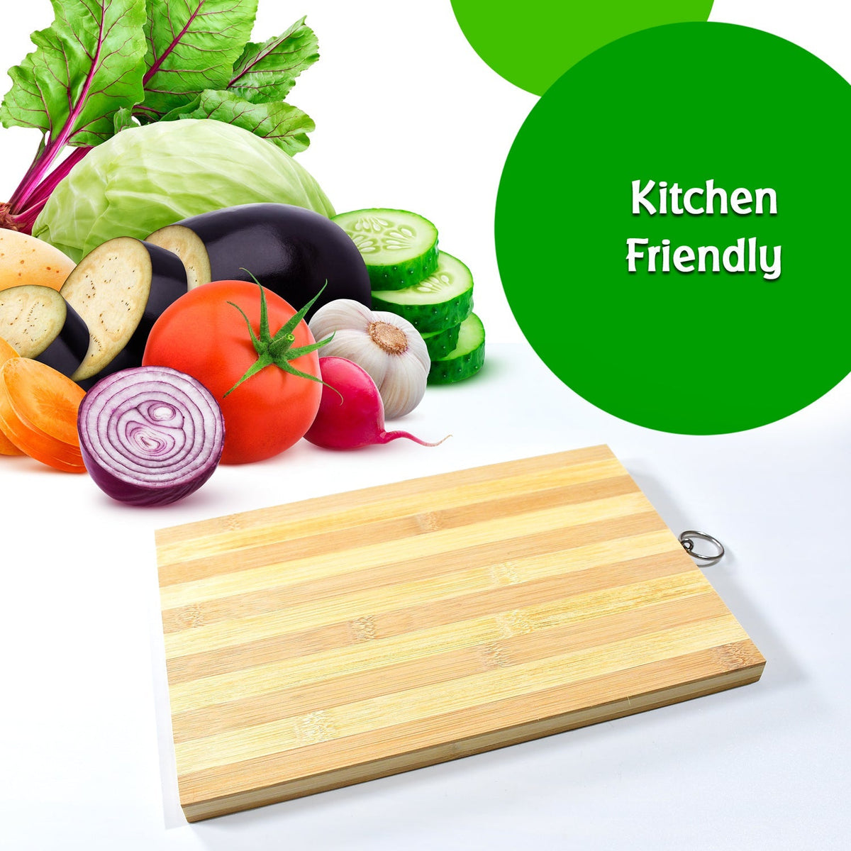 Natural Wood Chopping Cutting Board for Kitchen Vegetables, Fruits & Cheese, BPA Free.