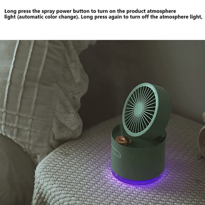 Mini Desktop Cooling Fan with Humidifier Spray