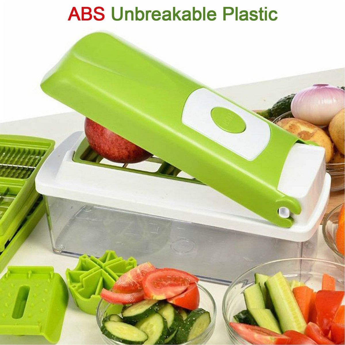 Plastic 13-in-1 Manual Vegetable Grater,Chipser and Slicer