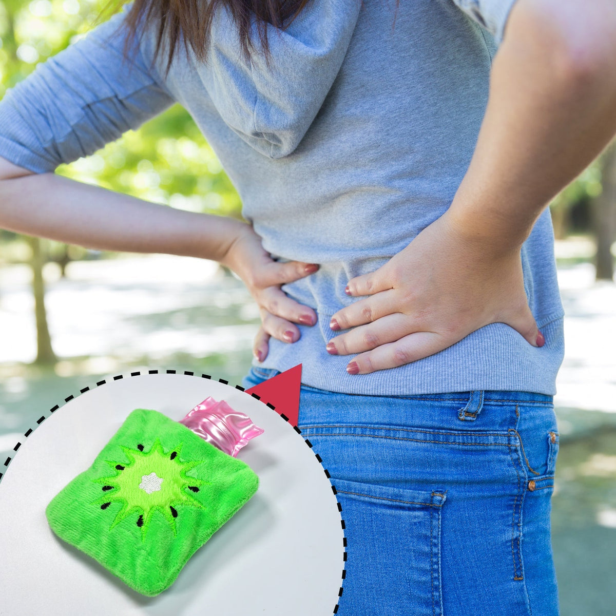 Green Sun Compact Hot Water Bag with Cover ? Pain Relief Warmer for Neck, Shoulders, Hands, Feet & Menstrual Cramps